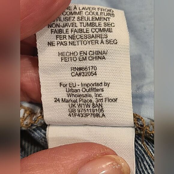 Free People Rolled Hem Button Fly Denim Shorts, Distressed, frayed Hemline | 29 - Picture 7 of 10